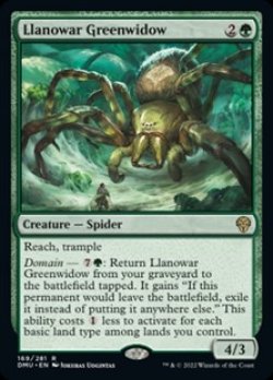 画像1: 【英語】ラノワールの緑後家蜘蛛/Llanowar Greenwidow