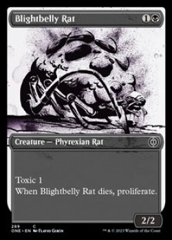 画像1: ☆特殊枠【英語Foil】腐り腹のネズミ/Blightbelly Rat