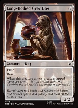 画像1: 【英語Foil】胴長の灰色犬/Long-Bodied Grey Dog (1)